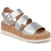 imageDr Scholls Womens Once Twice Wedge SandalSilver MetallicCork