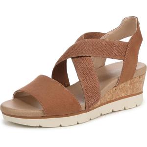 imageDr Scholls Shoes Womens Just Cute Wedge SandalHoney Brown Fabric