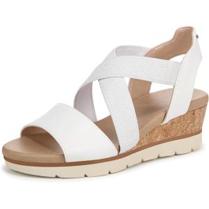 imageDr Scholls Shoes Womens Just Cute Wedge SandalWhite Smooth