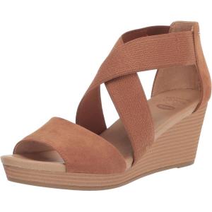 imageDr Scholls Womens Barton Band Wedge SandalBrown Microfiber