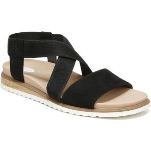 imageDr Scholls Womens Islander Strappy Flat SandalBlack Microfiber
