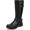 imageDr Scholls Womens Headstart Moto Knee High BootBlack Smooth