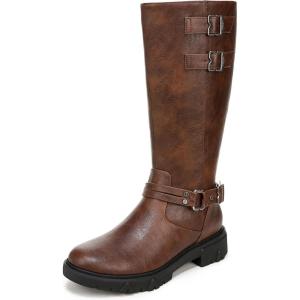 imageDr Scholls Womens Headstart Moto Knee High BootChestnut Smooth