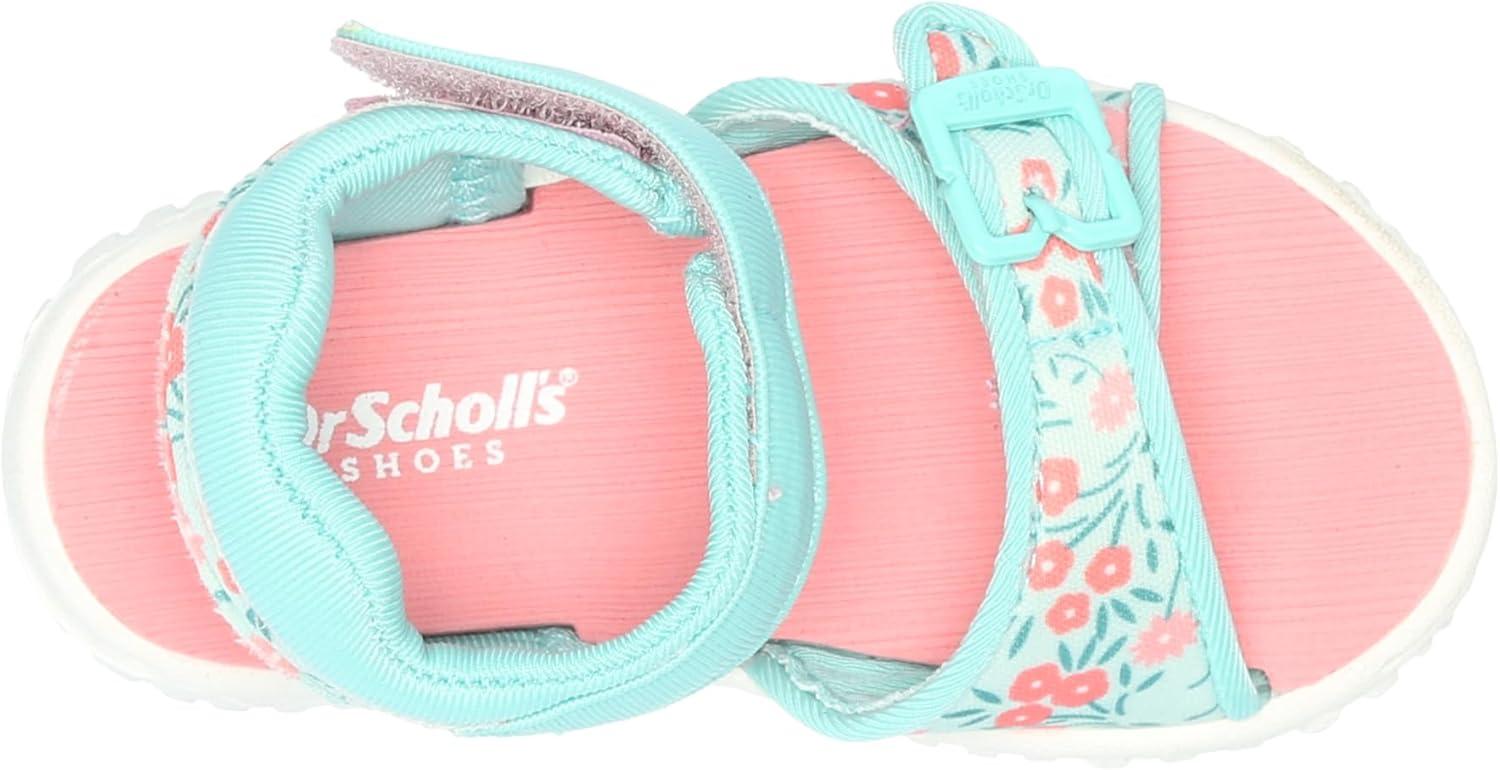 imageDr Scholls Kids BabyGirls Time2play Toddler Sport SandalAqua Blue Floral Nylon