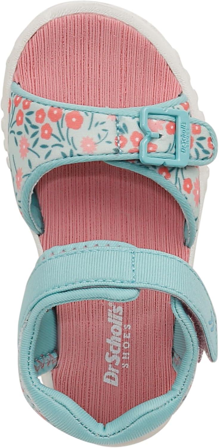 imageDr Scholls Kids BabyGirls Time2play Toddler Sport SandalAqua Blue Floral Nylon