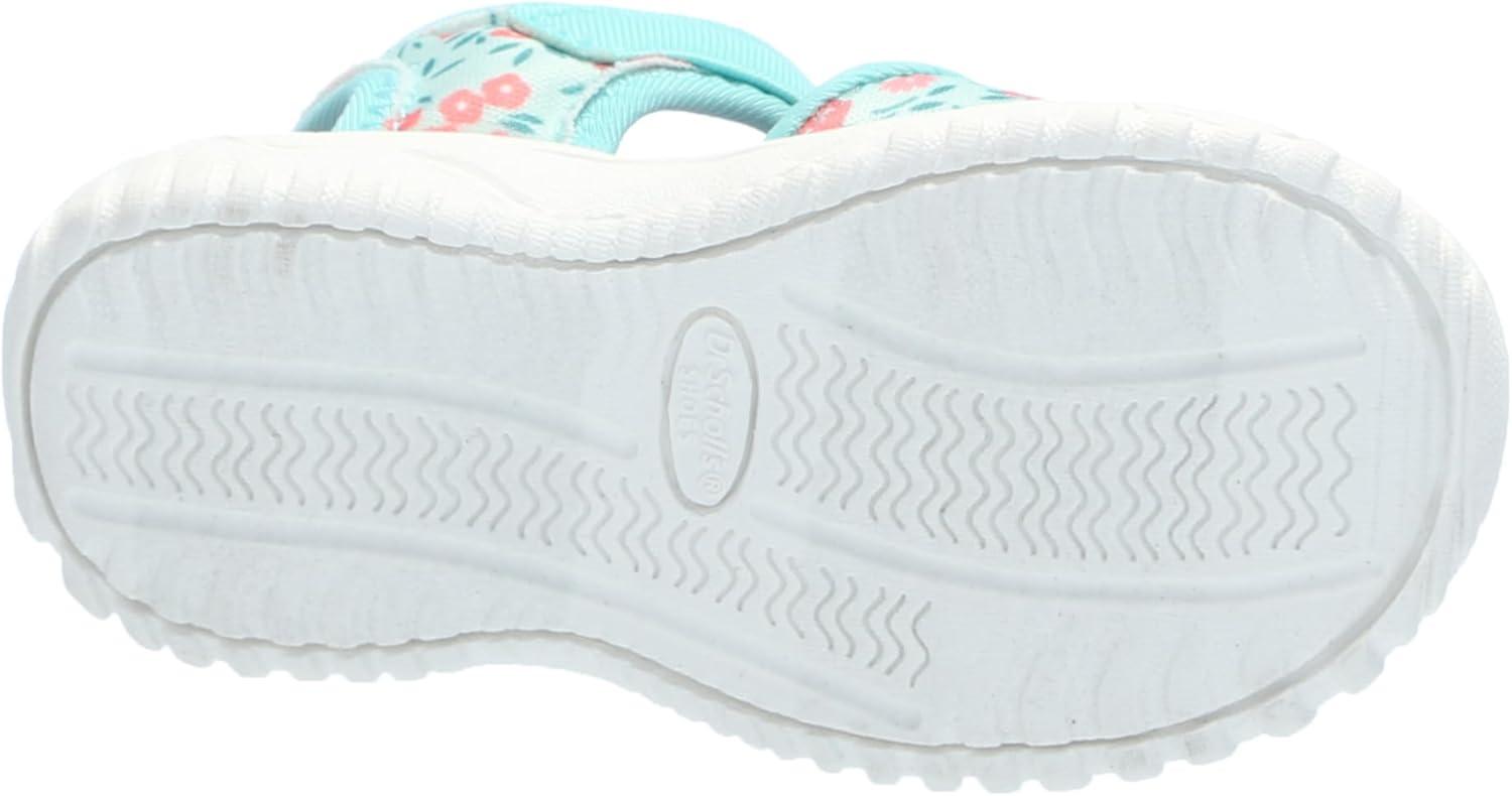 imageDr Scholls Kids BabyGirls Time2play Toddler Sport SandalAqua Blue Floral Nylon