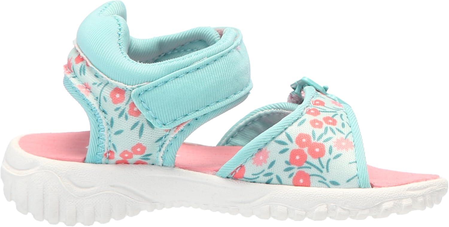 imageDr Scholls Kids BabyGirls Time2play Toddler Sport SandalAqua Blue Floral Nylon