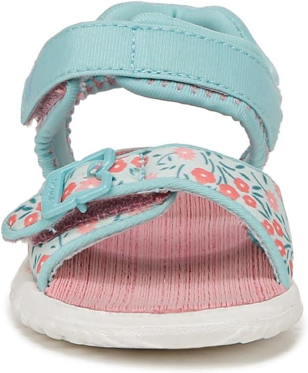 imageDr Scholls Kids BabyGirls Time2play Toddler Sport SandalAqua Blue Floral Nylon