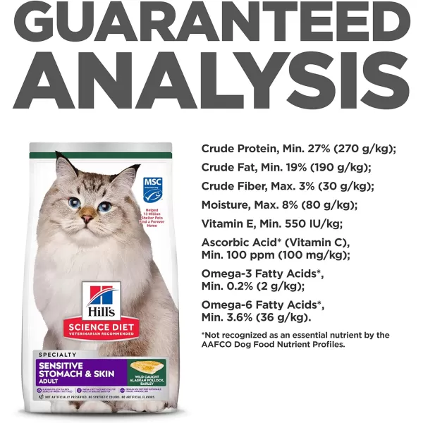 imageHills Pet Nutrition Science Diet Adult Sensitive Stomach amp Skin Pollock Meal amp Barley Recipe Dry Cat Food 35 lb BagPollock amp Insect Meal 35 Pound Pack of 1