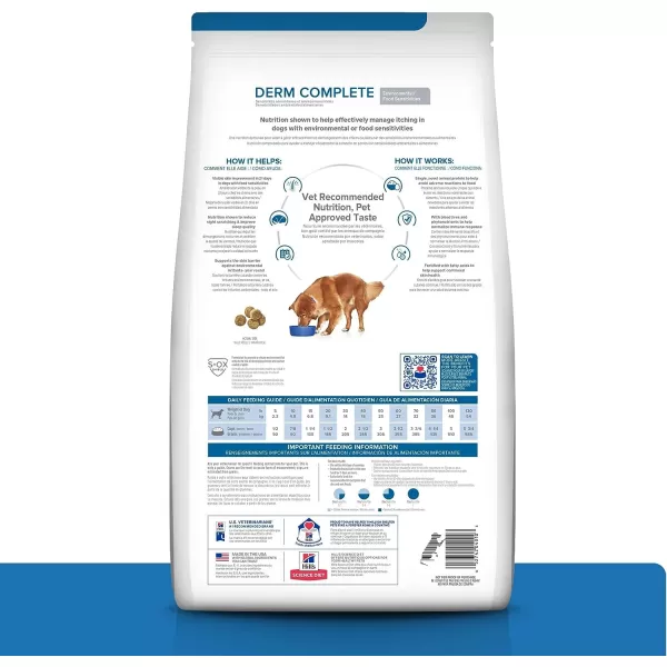 imageHills Prescription Diet Derm Complete Skin amp Food Sensitivities Dry Dog Food Veterinary Diet 65 lb BagHills Prescription Diet Derm Complete Skin amp Food Sensitivities Dry Dog Food Veterinary Diet 65 lb Bag