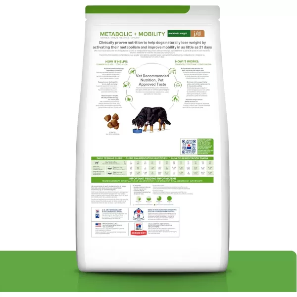 imageHills Prescription Diet Metabolic  Mobility Weight  jd Joint Care Chicken Flavor Dry Dog Food Veterinary Diet 15 lb Bag24 Pound Pack of 1