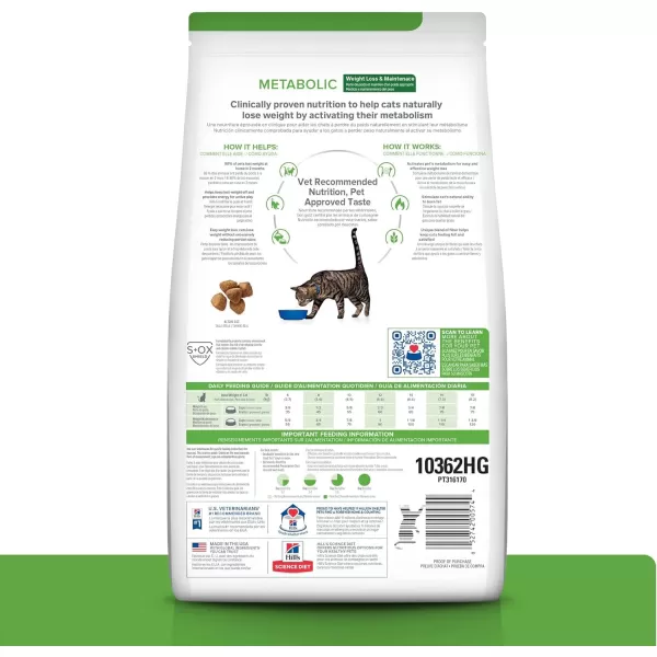 imageHills Prescription Diet Metabolic Weight Management Chicken Flavor Dry Cat Food Veterinary Diet 176 lb Bag176 Pound Pack of 1
