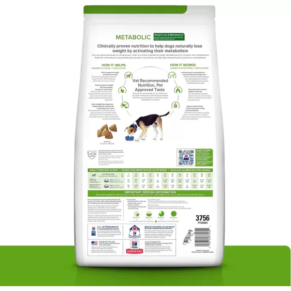 imageHills Prescription Diet Metabolic Weight Management Chicken Flavor Dry Dog Food Veterinary Diet 176 lb BagLamb Meal amp Rice Formula 176 Pound Pack of 1