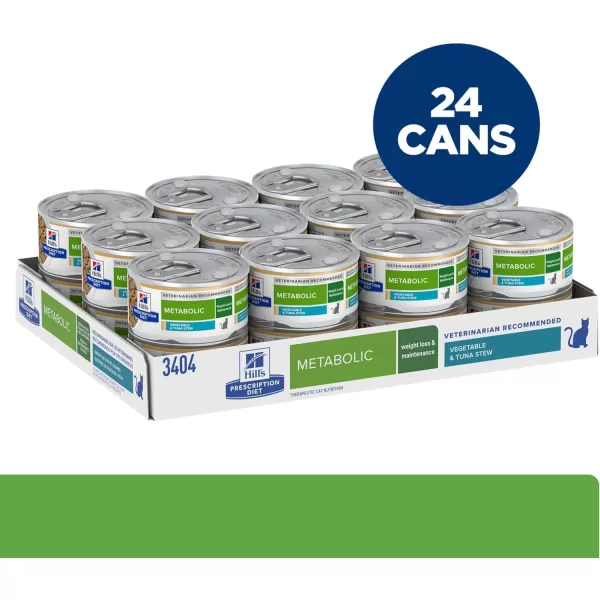 imageHills Prescription Diet Metabolic Weight Management Vegetable amp Tuna Stew Wet Cat Food Veterinary Diet 29 oz Cans 24PackVegetable amp Tuna Stew 24 x 29 oz