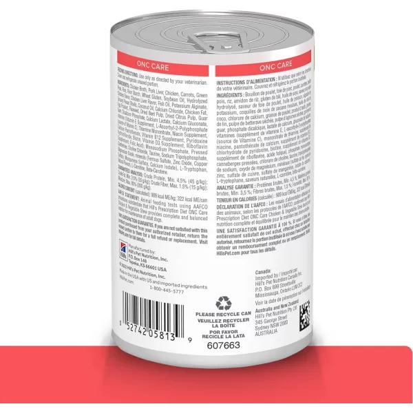 imageHills Prescription Diet ONC Care Wet Dog Food Chicken amp Vegetable Stew Veterinary Diet 125 oz Cans 12PackHills Prescription Diet ONC Care Wet Dog Food Chicken amp Vegetable Stew Veterinary Diet 125 oz Cans 12Pack