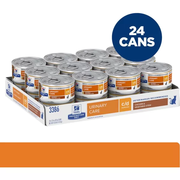imageHills Prescription Diet cd Multicare Urinary Care Chicken Flavor Wet Dog Food Veterinary Diet 13 oz Cans 12PackChicken amp Vegetable 29 Ounce Pack of 24