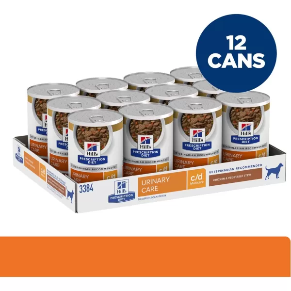 imageHills Prescription Diet cd Multicare Urinary Care Chicken Flavor Wet Dog Food Veterinary Diet 13 oz Cans 12PackChicken amp Vegetable Stew 125 Ounce Pack of 12