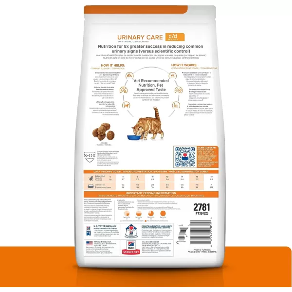 imageHills Prescription Diet cd Multicare Urinary Care with Chicken Dry Cat Food Veterinary Diet 85 lb BagSeafood 176 Pound Pack of 1