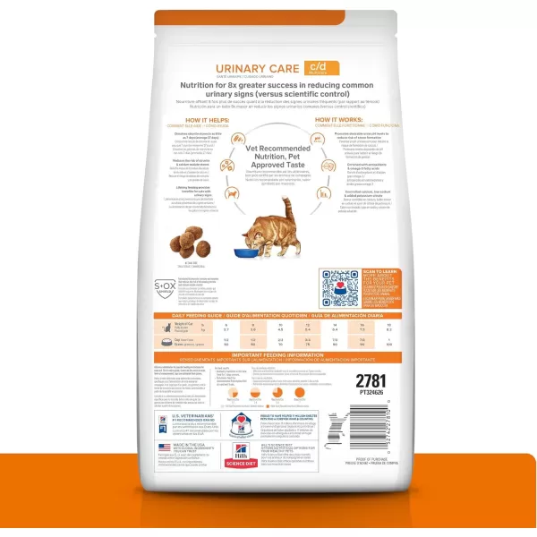 imageHills Prescription Diet cd Multicare Urinary Care with Ocean Fish Dry Cat Food Veterinary Diet 4 lb BagSeafood 4 Pound Pack of 1
