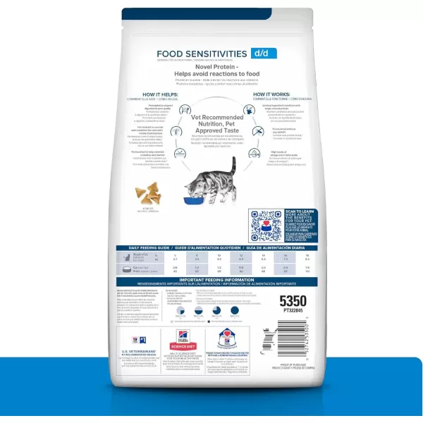 imageHills Prescription Diet dd Food Sensitivities Venison amp Green Pea Formula Dry Cat Food Veterinary Diet 85 lb Bag85 Pound Pack of 1