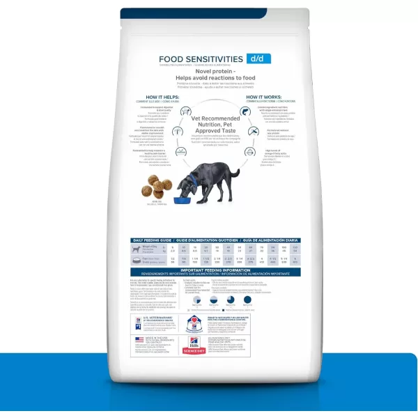 imageHills Prescription Diet dd SkinFood Sensitivities Grain Free Potato amp Salmon Flavor Dry Dog Food Veterinary Diet 25 lb Bag176 Pound Pack of 1