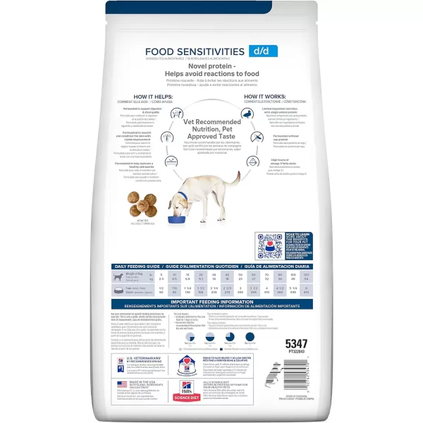 imageHills Prescription Diet dd SkinFood Sensitivities Potato amp Duck Formula Dry Dog Food Veterinary Diet 8 lb Bag25 Pound Pack of 1