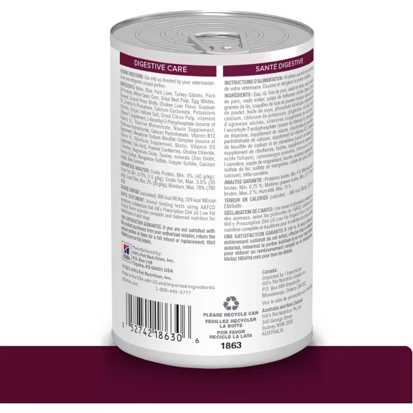 imageHills Prescription Diet id Low Fat Digestive Care Original Flavor Wet Dog Food Veterinary Diet 13 Ounce Pack of 12Hills Prescription Diet id Low Fat Digestive Care Original Flavor Wet Dog Food Veterinary Diet 13 Ounce Pack of 12
