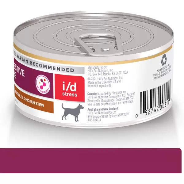 imageHills Prescription Diet id Stress Digestive Care Chicken Flavor Dry Dog Food Veterinary Diet 1433 lb Bag24 x 55 oz Cans