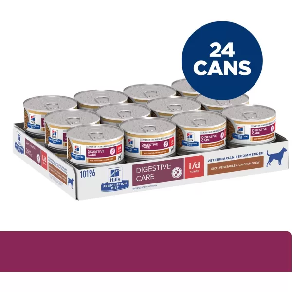 imageHills Prescription Diet id Stress Digestive Care Chicken Flavor Dry Dog Food Veterinary Diet 1433 lb Bag24 x 55 oz Cans