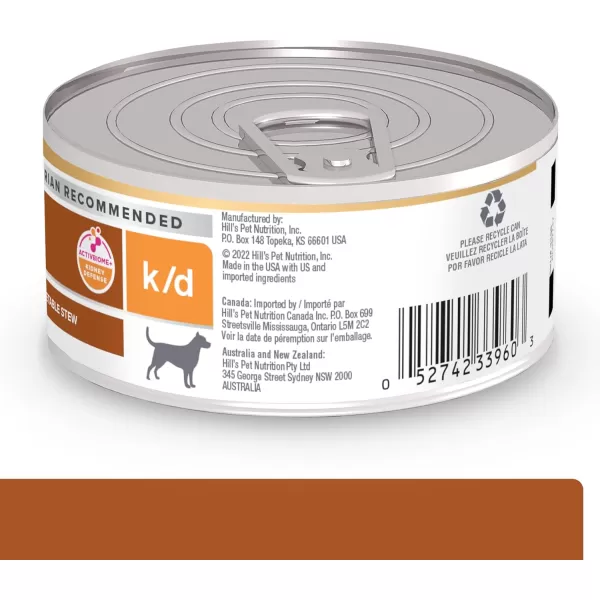 imageHills Prescription Diet kd Kidney Care Beef amp Vegetable Stew Wet Dog Food Veterinary Diet 125 oz Cans 12PackChicken amp Vegetable Stew 24 x 55 oz