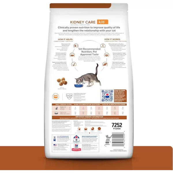 imageHills Prescription Diet kd Kidney Care with Chicken Dry Cat Food Veterinary Diet 4 lb BagChicken 4 Pound Pack of 1