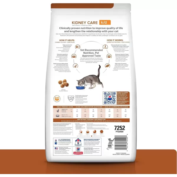 imageHills Prescription Diet kd Kidney Care with Chicken Dry Cat Food Veterinary Diet 4 lb BagChicken 85 Pound Pack of 1