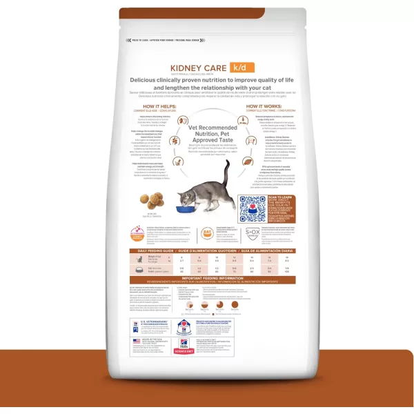 imageHills Prescription Diet kd Kidney Care with Chicken Dry Cat Food Veterinary Diet 4 lb BagSeafood 4 Pound Pack of 1