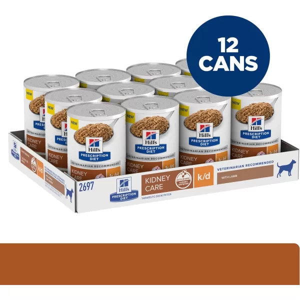 imageHills Prescription Diet kd Kidney Care with Lamb Wet Dog Food Veterinary Diet 13 oz Cans 12Pack13 Ounce Pack of 12