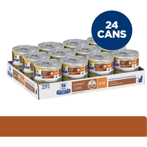 imageHills Prescription Diet kd Kidney Care with Tuna Wet Cat Food Veterinary Diet 55 oz Cans 24PackChicken amp Vegetable Stew 29 Ounce Pack of 24