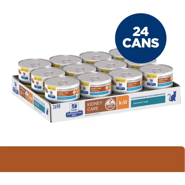 imageHills Prescription Diet kd Kidney Care with Tuna Wet Cat Food Veterinary Diet 55 oz Cans 24PackPt Tuna 24 x 55 oz