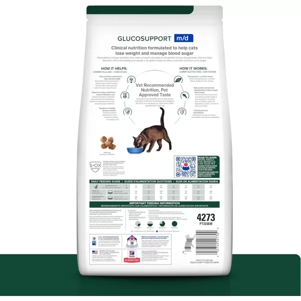 imageHills Prescription Diet md GlucoSupport Chicken Flavor Dry Cat Food Veterinary Diet 4 lb BagHills Prescription Diet md GlucoSupport Chicken Flavor Dry Cat Food Veterinary Diet 4 lb Bag