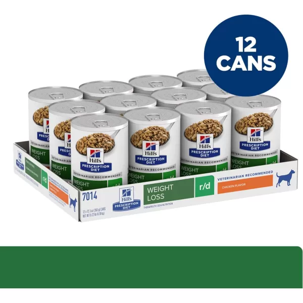 imageHills Prescription Diet rd Weight Reduction Chicken Flavor Dry Dog Food Veterinary Diet 176 lb Bag12 x 123 oz Cans
