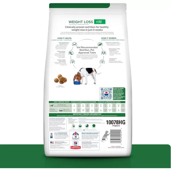 imageHills Prescription Diet rd Weight Reduction Chicken Flavor Dry Dog Food Veterinary Diet 176 lb Bag275 Pound Pack of 1