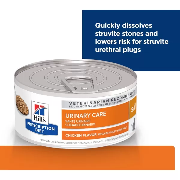 imageHills Prescription Diet sd Urinary Care Chicken Flavor Wet Cat Food Veterinary Diet 55 oz Cans 24PackHills Prescription Diet sd Urinary Care Chicken Flavor Wet Cat Food Veterinary Diet 55 oz Cans 24Pack