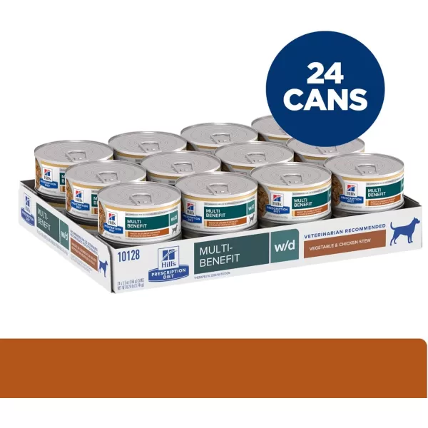 imageHills Prescription Diet wd MultiBenefit DigestiveWeightGlucoseUrinary Management Vegetable amp Chicken Stew Wet Dog Food Veterinary Diet 55 oz Cans 24Pack24 x 55 oz