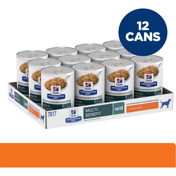 imageHills Prescription Diet wd MultiBenefit DigestiveWeightGlucoseUrinary Management with Chicken Wet Dog Food Veterinary Diet 13 oz Cans 12Pack13 Ounce Pack of 12