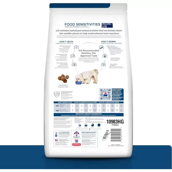 imageHills Prescription Diet zd SkinFood Sensitivities Dry Dog Food Veterinary Diet 25 lb Bag7 Pound Small Bites Pack of 1