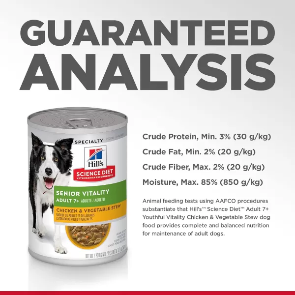 imageHills Science Diet Adult 7 Senior Vitality Dry Dog Food 215 lb BagWet Food 125 Ounce Pack of 12