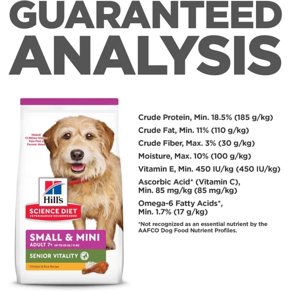 imageHills Science Diet Adult 7 Senior Vitality Small amp Mini Dry Dog Food 125 lb Bag35 Pound Pack of 1
