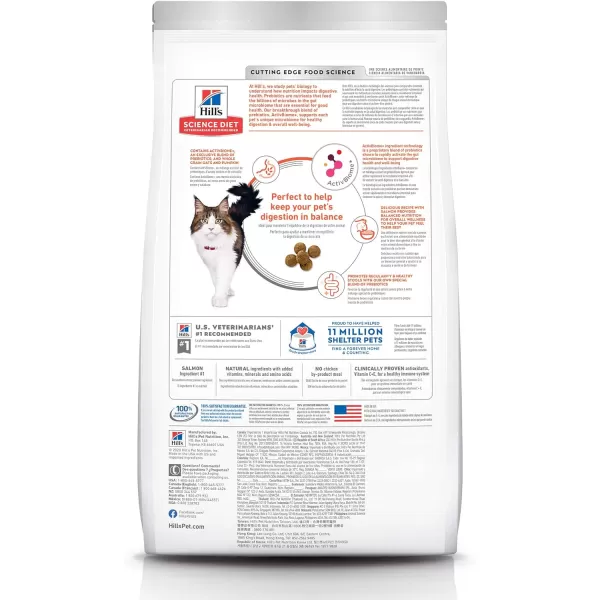 imageHills Science Diet Adult Cat Dry Perfect Digestion Chicken Brown Rice amp Whole Oats Recipe 35 lb BagSalmon Oats amp Rice 35 Pound Pack of 1
