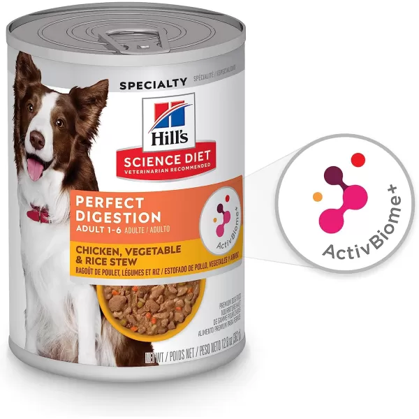 imageHills Science Diet Adult Dog Wet Food Perfect Digestion Chicken Vegetable amp Rice Stew 128 oz Cans 12PackHills Science Diet Adult Dog Wet Food Perfect Digestion Chicken Vegetable amp Rice Stew 128 oz Cans 12Pack