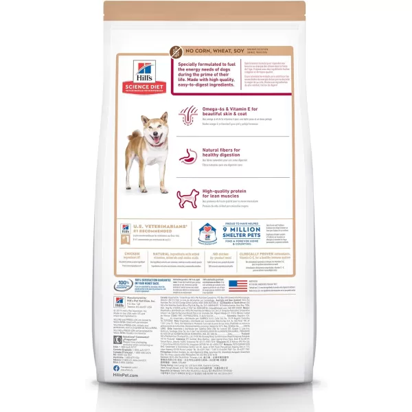 imageHills Science Diet Adult No Corn Wheat or Soy Dry Dog Food Chicken Recipe 4 lb Bag4 Pound Pack of 1