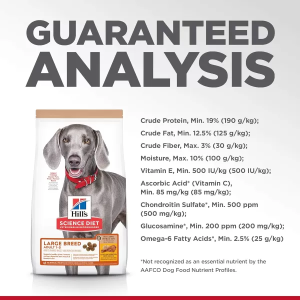 imageHills Science Diet Adult No Corn Wheat or Soy Large Breed Dry Dog Food Chicken Recipe 30 lb BagAdult 15 30 Pound Pack of 1