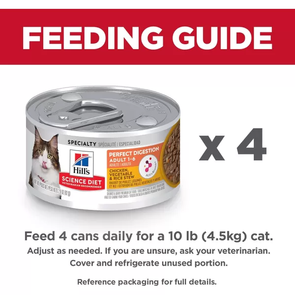 imageHills Science Diet Adult Perfect Digestion Wet Cat Food Chicken Vegetable amp Rice Stew 29 oz Cans 24PackHills Science Diet Adult Perfect Digestion Wet Cat Food Chicken Vegetable amp Rice Stew 29 oz Cans 24Pack